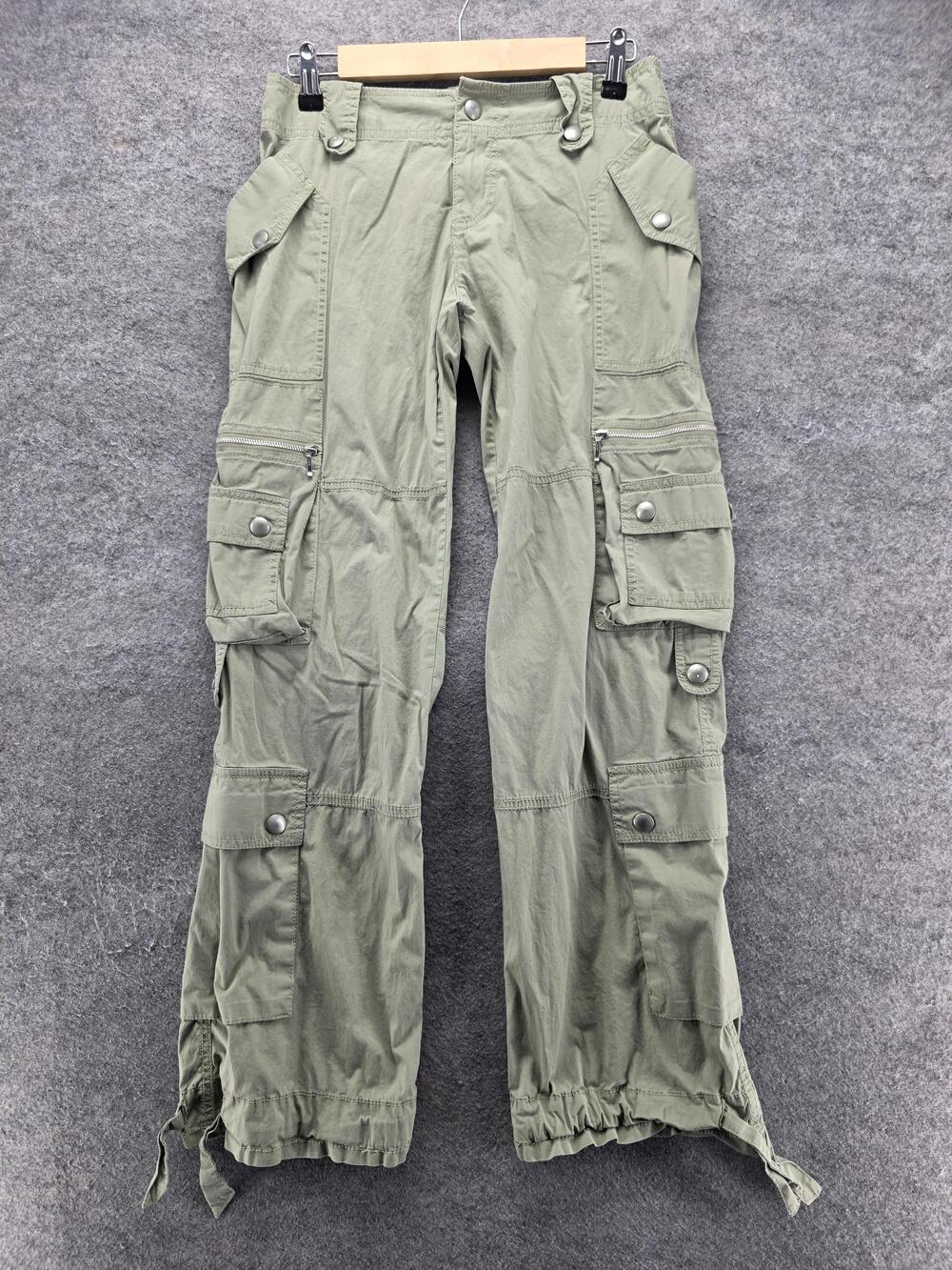 Banana Republic Pants Womens 4 Green Cargo Twill Pockets Stretch Cuffed 30 In
